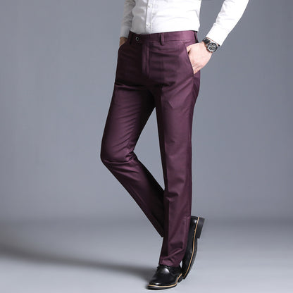 Business Casual Straight Leg Suit Trousers – Men’s Slim Fit Office Pants