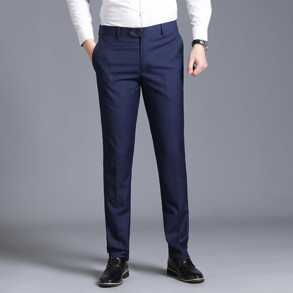 Business Casual Straight Leg Suit Trousers – Men’s Slim Fit Office Pants