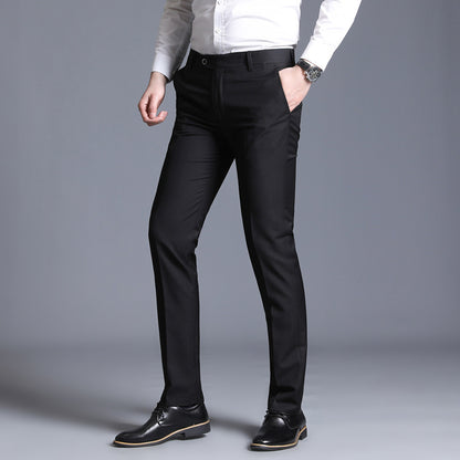 Business Casual Straight Leg Suit Trousers – Men’s Slim Fit Office Pants