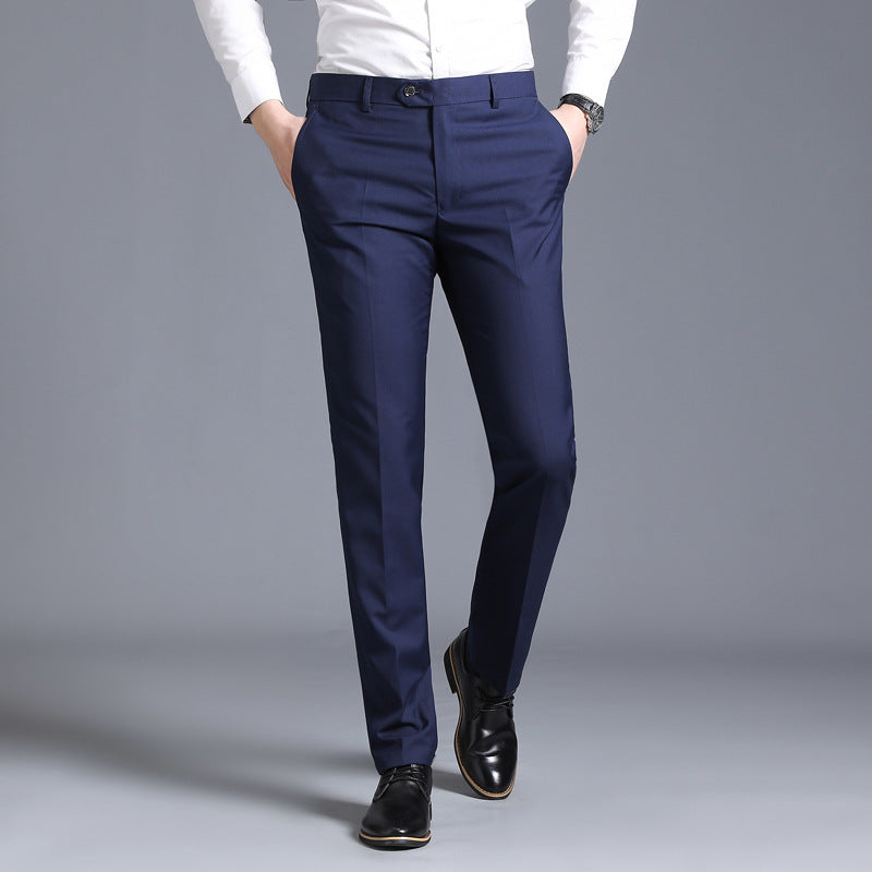 Business Casual Straight Leg Suit Trousers – Men’s Slim Fit Office Pants