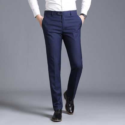 Business Casual Straight Leg Suit Trousers – Men’s Slim Fit Office Pants