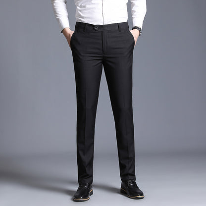 Business Casual Straight Leg Suit Trousers – Men’s Slim Fit Office Pants