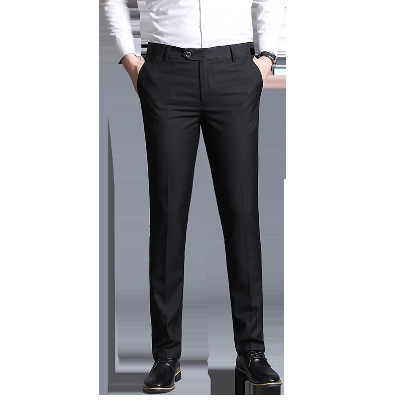 Business Casual Straight Leg Suit Trousers – Men’s Slim Fit Office Pants