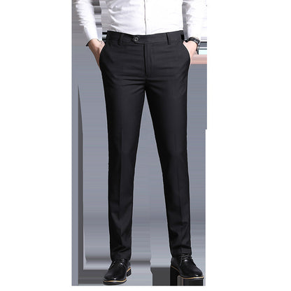 Business Casual Straight Leg Suit Trousers – Men’s Slim Fit Office Pants