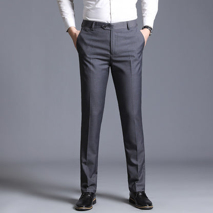 Business Casual Straight Leg Suit Trousers – Men’s Slim Fit Office Pants