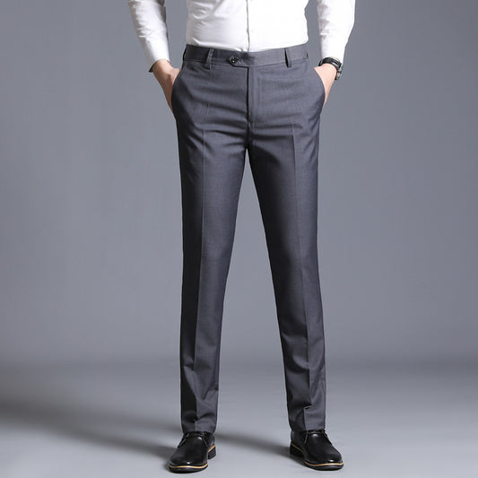 Business Casual Straight Leg Suit Trousers – Men’s Slim Fit Office Pants