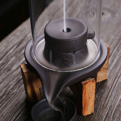 Handmade Ceramic Incense Burner – Smoke Waterfall Backflow Incense Holder for Feng Shui Decor