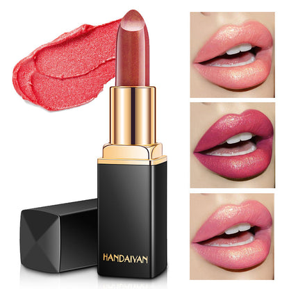 Shiny Metallic Lipstick – Pearlescent Color Temperature Change Lipstick for Unique Lip Color