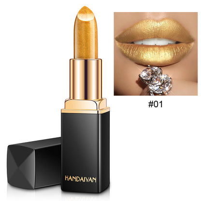 Shiny Metallic Lipstick – Pearlescent Color Temperature Change Lipstick for Unique Lip Color
