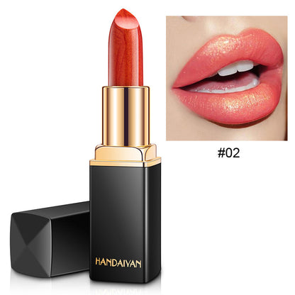 Shiny Metallic Lipstick – Pearlescent Color Temperature Change Lipstick for Unique Lip Color