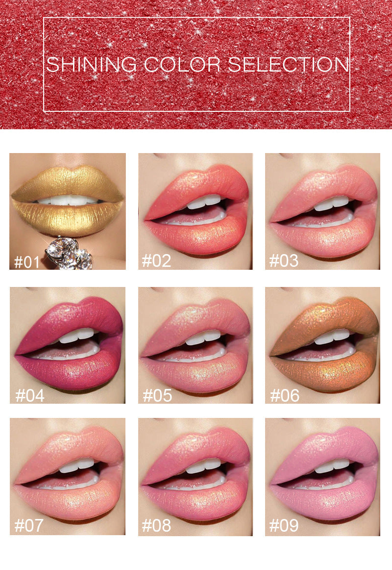 Shiny Metallic Lipstick – Pearlescent Color Temperature Change Lipstick for Unique Lip Color