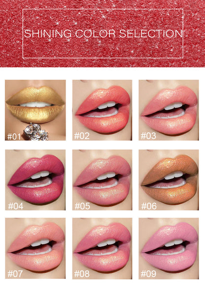 Shiny Metallic Lipstick – Pearlescent Color Temperature Change Lipstick for Unique Lip Color