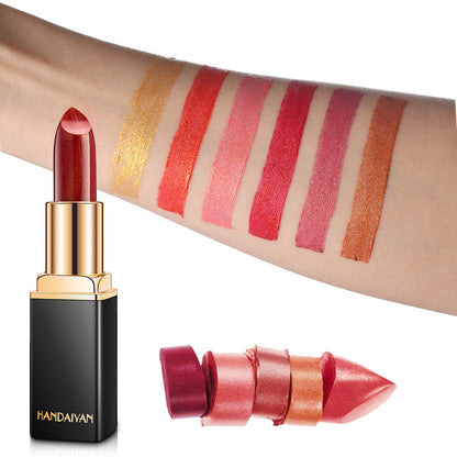 Shiny Metallic Lipstick – Pearlescent Color Temperature Change Lipstick for Unique Lip Color