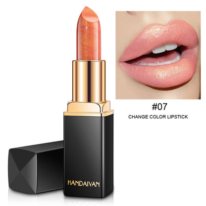 Shiny Metallic Lipstick – Pearlescent Color Temperature Change Lipstick for Unique Lip Color