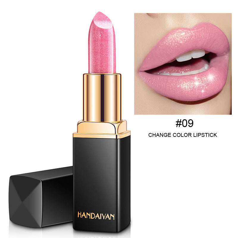 Shiny Metallic Lipstick – Pearlescent Color Temperature Change Lipstick for Unique Lip Color