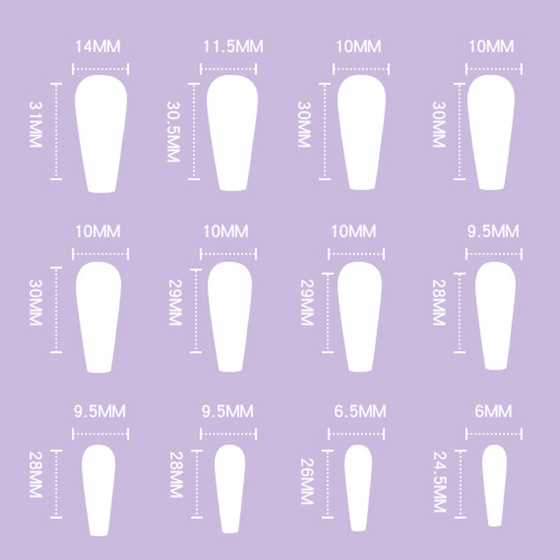 Detachable Artistic Press-On Nails – 24-Piece Reusable Set with Glue for Salon-Quality Manicure