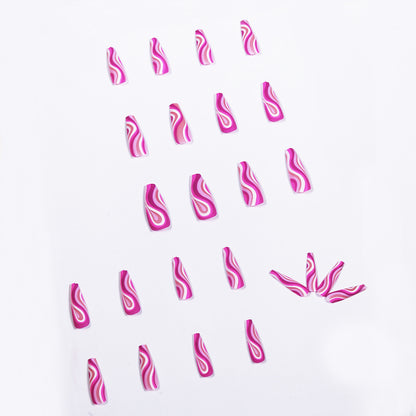 Detachable Artistic Press-On Nails – 24-Piece Reusable Set with Glue for Salon-Quality Manicure