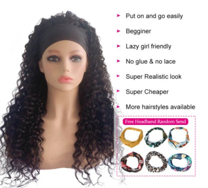 Ladies' Hair Band Wig – Stylish & Comfortable Chemical Fiber Wig!