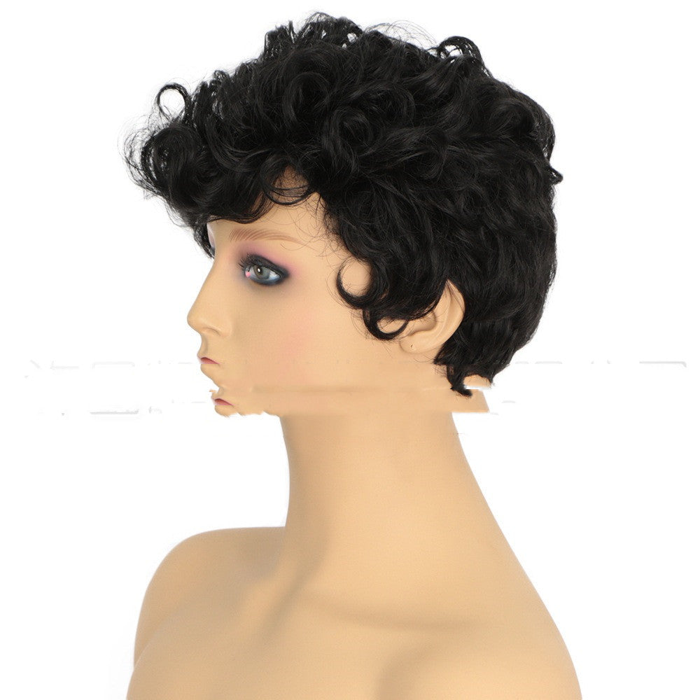 African-Inspired Small Curly Wig - Chemical Fiber Headgear