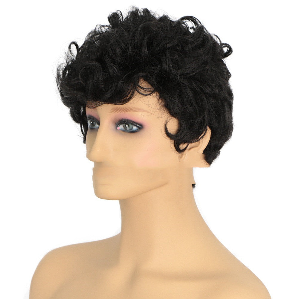 African-Inspired Small Curly Wig - Chemical Fiber Headgear