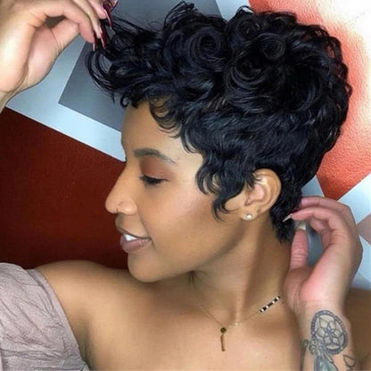 African-Inspired Small Curly Wig - Chemical Fiber Headgear
