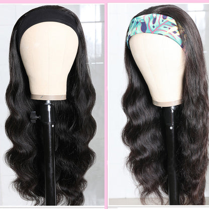 Long Curly Synthetic Wig - Black Big Wave with Mid-Section Design