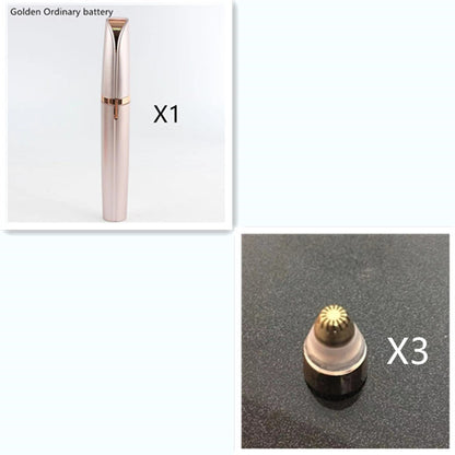 Flawlessly Brows Electric Eyebrow Remover – Painless, Portable Trimmer with LED Light & 18K Gold-Plated Head