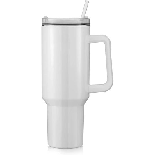40 OZ Sublimation Blanks Tumblers With Handle Straw And Lid - Perfect For Custom Designs And Personalized Gifts, Suitable For Tumbler Heat Press And Sublimation Oven Printing