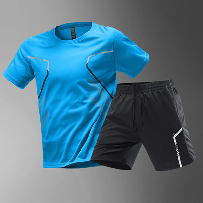 Men’s Quick-Dry Color Block Sports T-Shirt – Breathable Short Sleeve Workout Tee