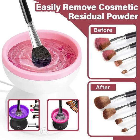 Electric Makeup Brush Cleaner – Portable Automatic USB Cosmetic Brush Cleaner for All Sizes