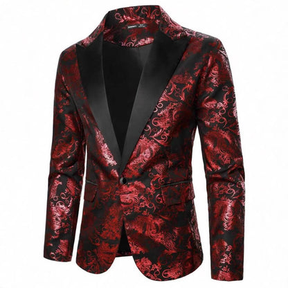 Men's Bronzing Printed Suit Jacket – Stylish Fashion Jacket for All Occasions