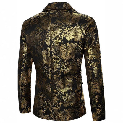 Men's Bronzing Printed Suit Jacket – Stylish Fashion Jacket for All Occasions