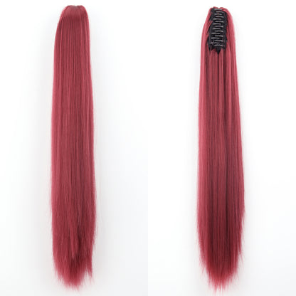 "Fashion Ponytail Claw Clip - Long Straight Fluffy Hair