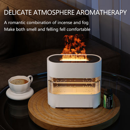 Rain Cloud Fire Humidifier – 2024 Water Drip Aroma Diffuser with Simulated Flame Effect