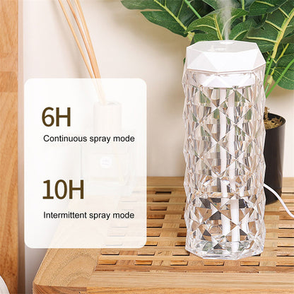Crystal Lamp Air Humidifier – Color-Changing Night Light with Cool Mist & LED Atmosphere