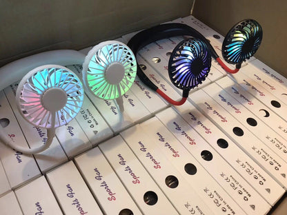 Portable Rechargeable Lazy Fan – Wearable & Desktop Cooling!
