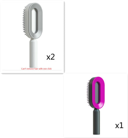 Self-Cleaning Hair Brush for Women - Anti-Static Scalp Massage Comb
