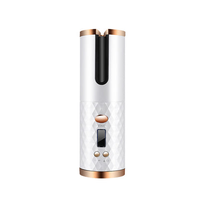 Rechargeable Automatic Hair Curler – Portable Ceramic Curling Iron with LCD Display & Rotating Barrel – USB Rechargeable Cordless Hair Styler