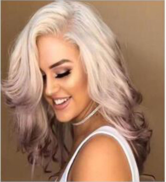 Gradient Lilac Long Straight Synthetic Wig - Sleek & Stylish Design