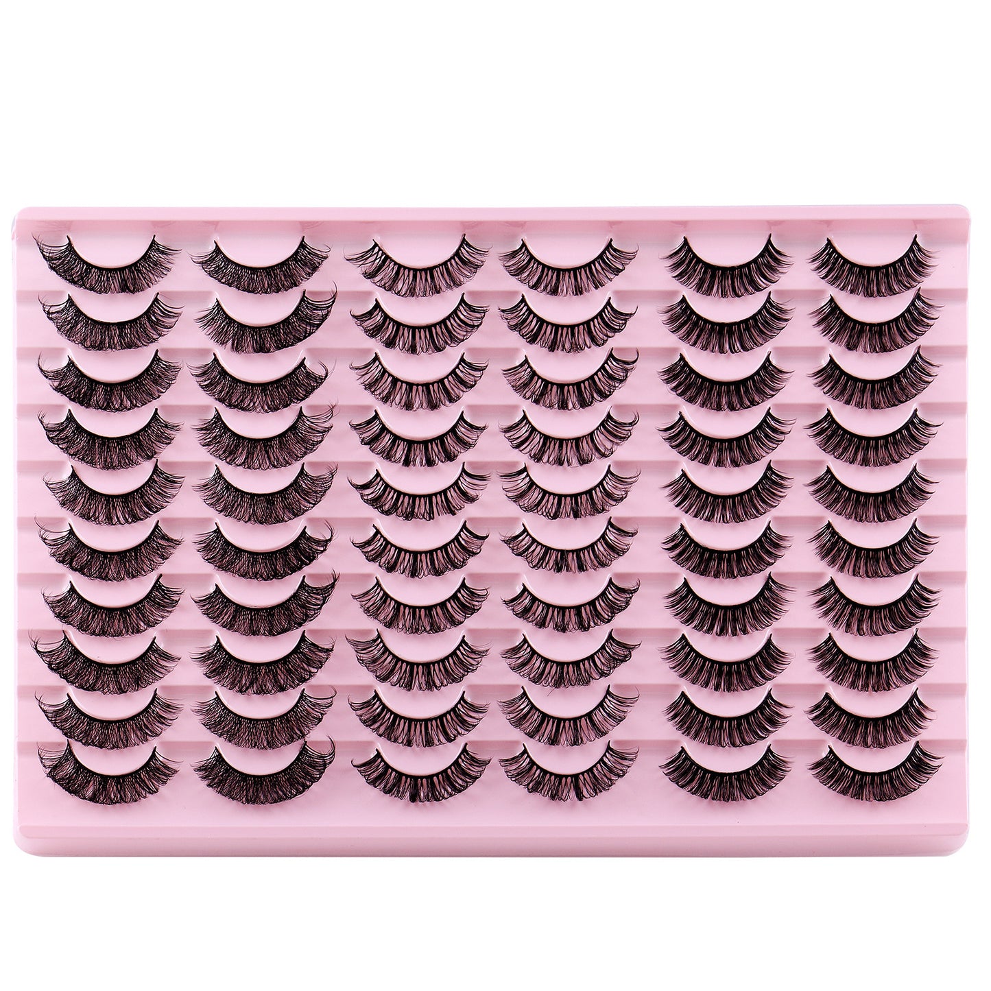 30 Pairs of DD Curl Russian False Eyelashes - Thick & Natural Look