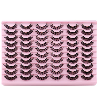 30 Pairs of DD Curl Russian False Eyelashes - Thick & Natural Look