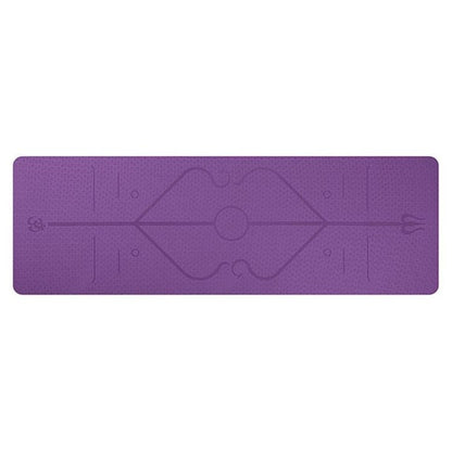 Non-Slip TPE Yoga Mat with Position Lines – Eco-Friendly 6mm Mat for Beginners