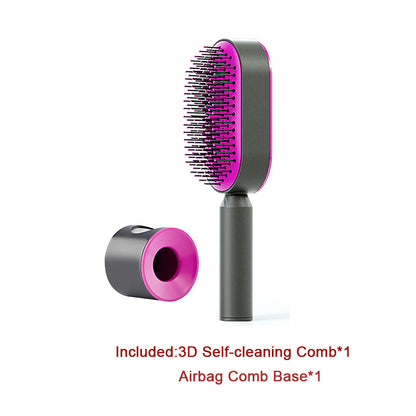 Self-Cleaning Hair Brush for Women - Anti-Static Scalp Massage Comb