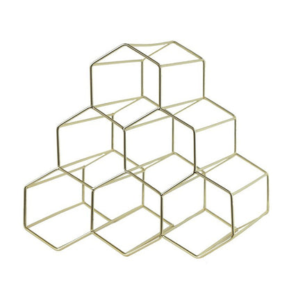 Creative Geometric Metal Wine Rack – Modern Wine Bottle Holder for Home, Bar, or Restaurant