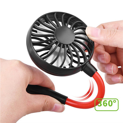 Portable Rechargeable Lazy Fan – Wearable & Desktop Cooling!