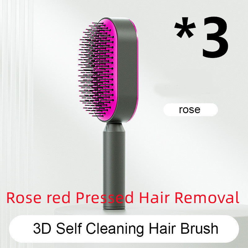 Self-Cleaning Hair Brush for Women - Anti-Static Scalp Massage Comb