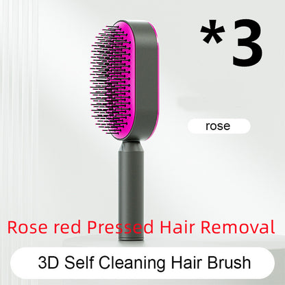 Self-Cleaning Hair Brush for Women - Anti-Static Scalp Massage Comb