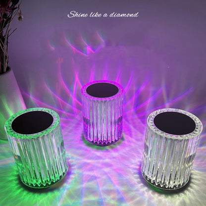 Crystal LED Table Lamp – Creative Atmosphere Night Light with USB Charging & Remote Control