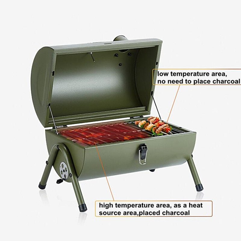 Portable Outdoor BBQ Grill - Camping, Picnic & Patio Barbecue Stove for 3-5 People