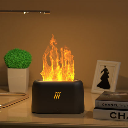 Flame Aroma Diffuser Air Humidifier – Ultrasonic Cool Mist Maker with LED Flame Effect for Essential Oils